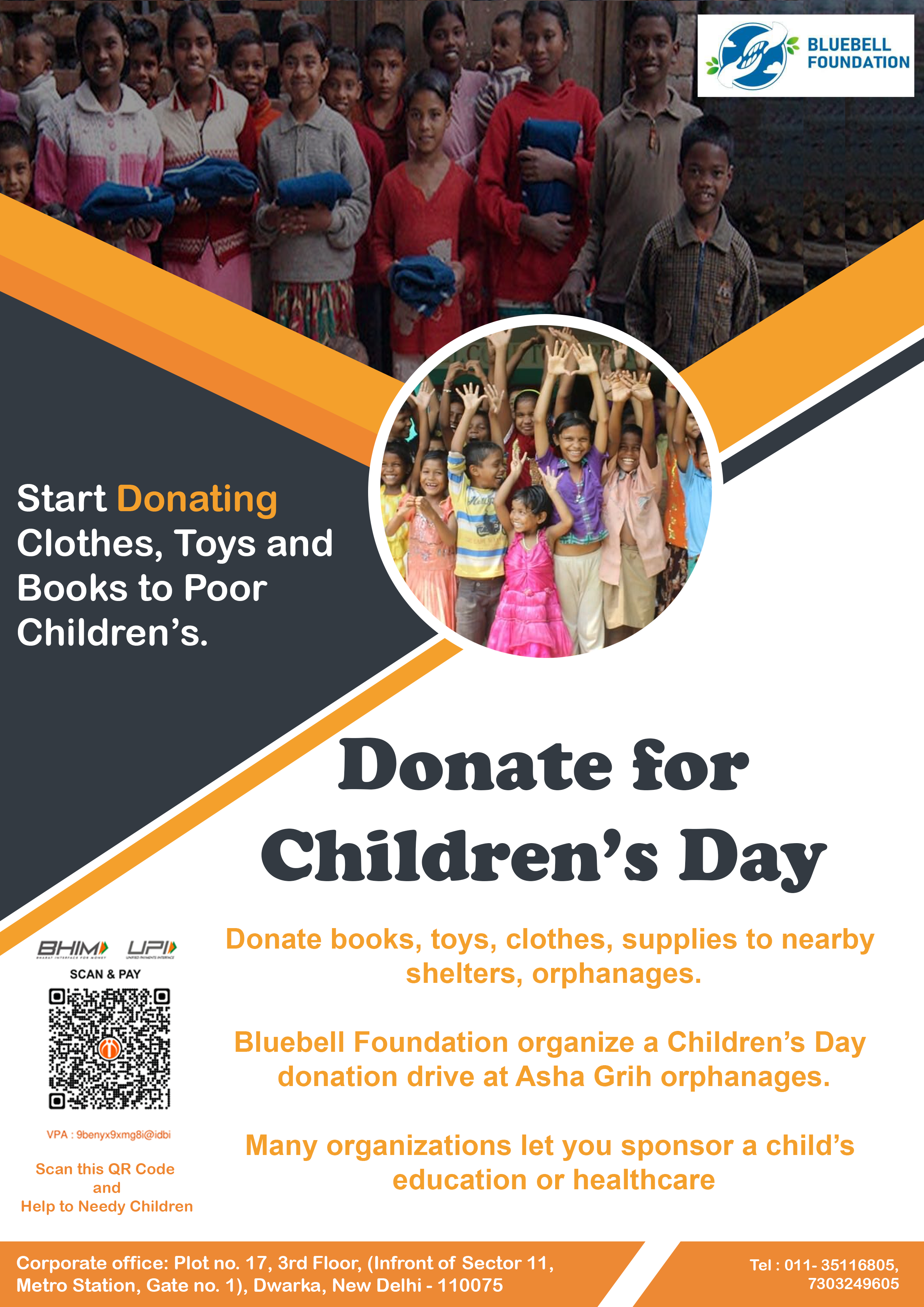 Donate for children’s day poster